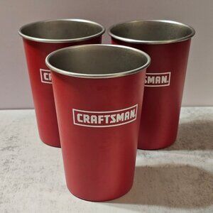Craftsman Red Stainless Steel Tumblers Set Of 3 Beverage Storage Or Outdoor Use